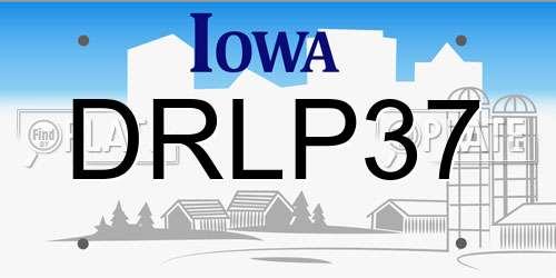 DRLP37 Iowa License Plate