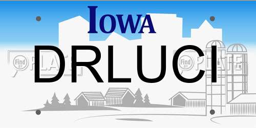 DRLUCI Iowa License Plate