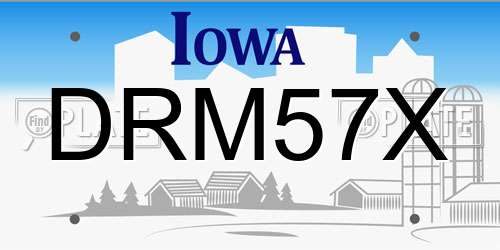 DRM57X Iowa License Plate