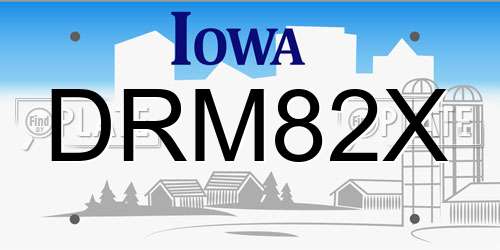 DRM82X Iowa License Plate