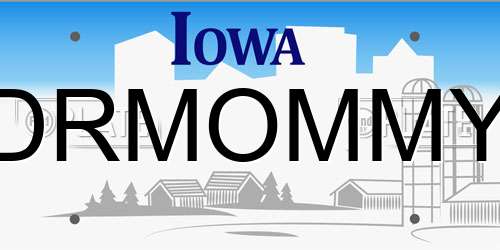 DRMOMMY Iowa License Plate