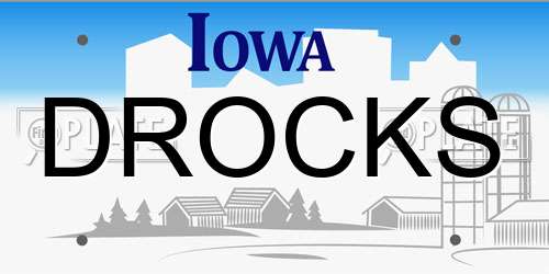 DROCKS Iowa License Plate