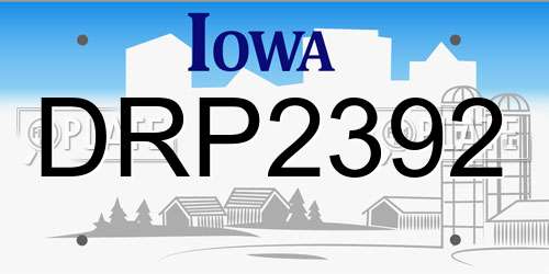 DRP2392 Iowa License Plate