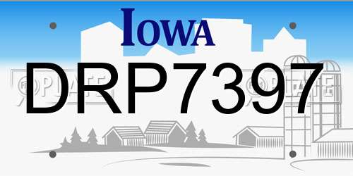 DRP7397 Iowa License Plate