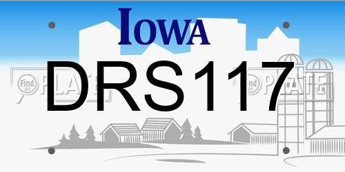 DRS117 Iowa License Plate