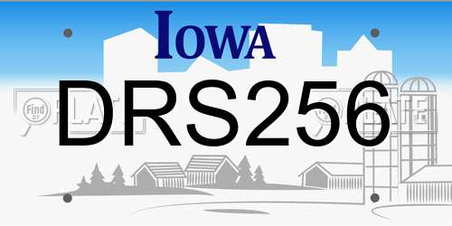 DRS256 Iowa License Plate
