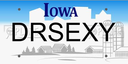 DRSEXY Iowa License Plate