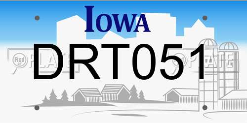 DRT051 Iowa License Plate