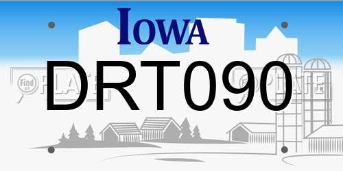 DRT090 Iowa License Plate