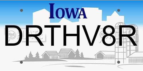 DRTHV8R Iowa License Plate