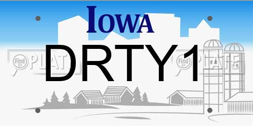 DRTY1 Iowa License Plate