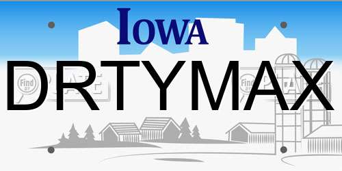 DRTYMAX Iowa License Plate