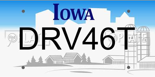 DRV46T Iowa License Plate