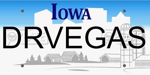 DRVEGAS Iowa License Plate