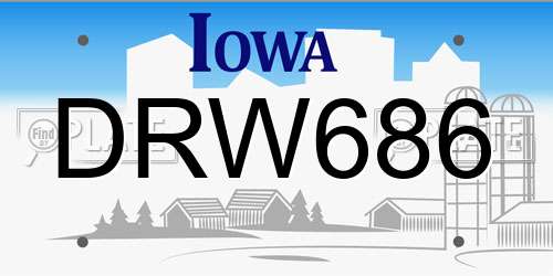 DRW686 Iowa License Plate