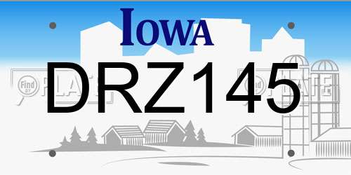 DRZ145 Iowa License Plate