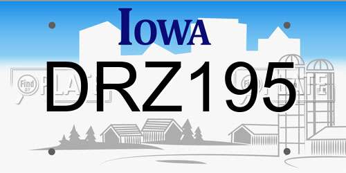 DRZ195 Iowa License Plate