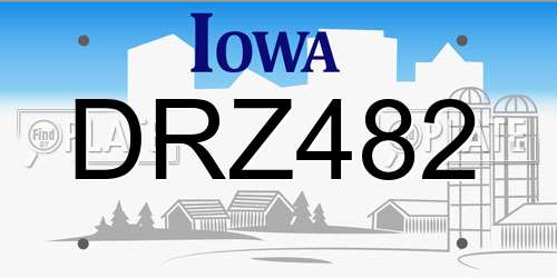 DRZ482 Iowa License Plate