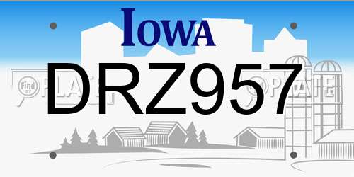 DRZ957 Iowa License Plate