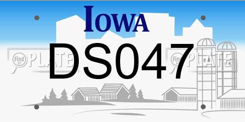 DS047 Iowa License Plate