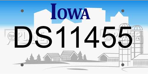 DS11455 Iowa License Plate