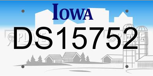 DS15752 Iowa License Plate