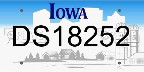 DS18252 Iowa License Plate