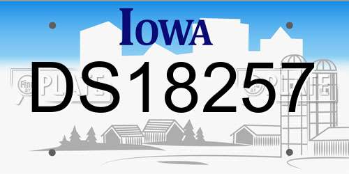 DS18257 Iowa License Plate