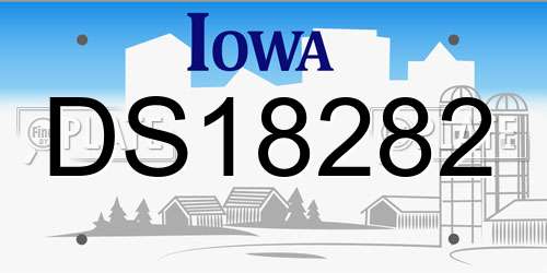 DS18282 Iowa License Plate