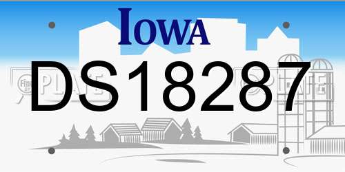 DS18287 Iowa License Plate