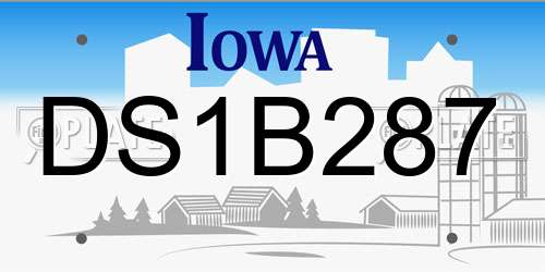 DS1B287 Iowa License Plate
