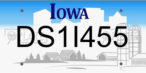 DS1I455 Iowa License Plate