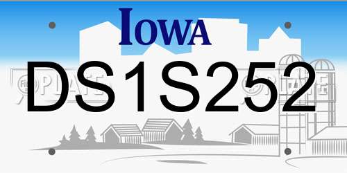 DS1S252 Iowa License Plate