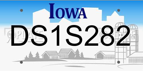DS1S282 Iowa License Plate