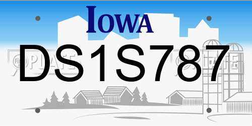DS1S787 Iowa License Plate