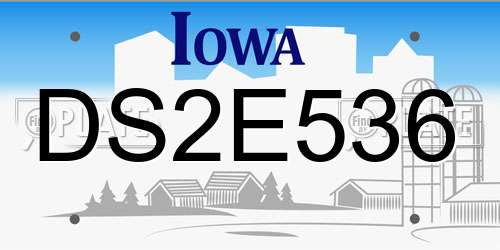 DS2E536 Iowa License Plate