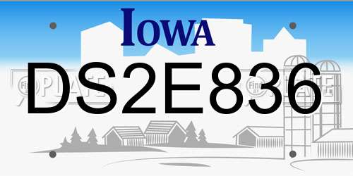 DS2E836 Iowa License Plate