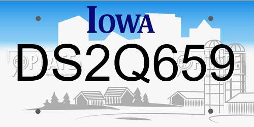 DS2Q659 Iowa License Plate