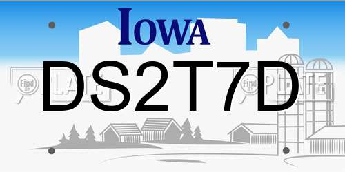 DS2T7D Iowa License Plate