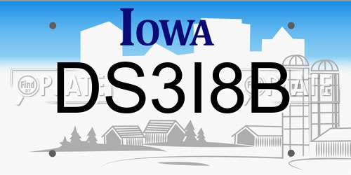 DS3I8B Iowa License Plate