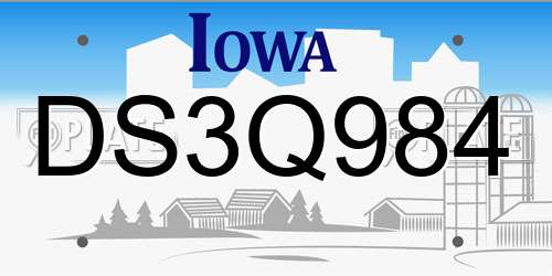 DS3Q984 Iowa License Plate