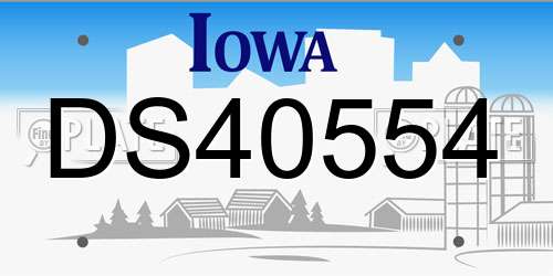DS40554 Iowa License Plate
