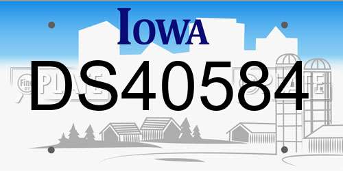DS40584 Iowa License Plate