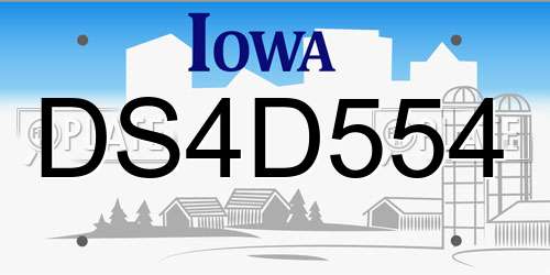 DS4D554 Iowa License Plate