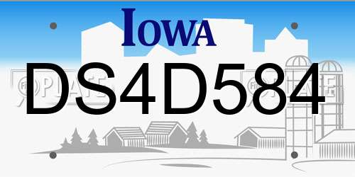 DS4D584 Iowa License Plate