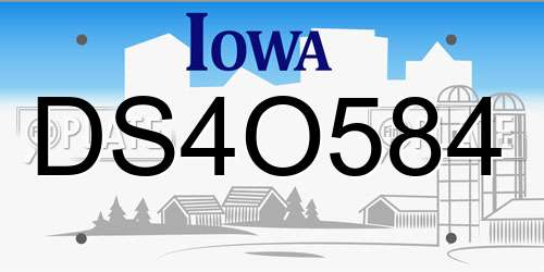 DS4O584 Iowa License Plate