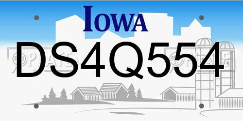DS4Q554 Iowa License Plate