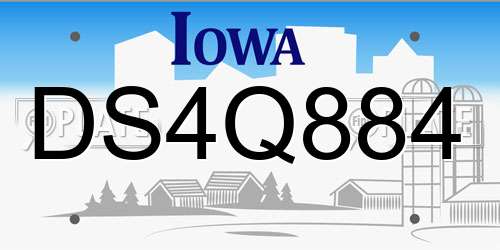 DS4Q884 Iowa License Plate