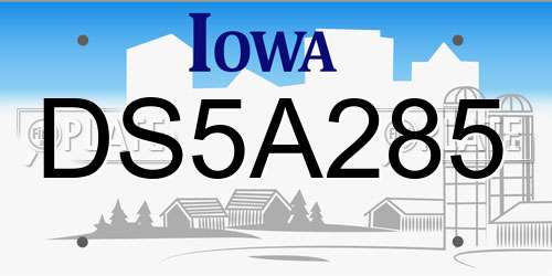 DS5A285 Iowa License Plate