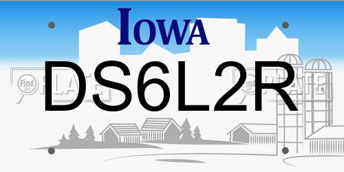 DS6L2R Iowa License Plate